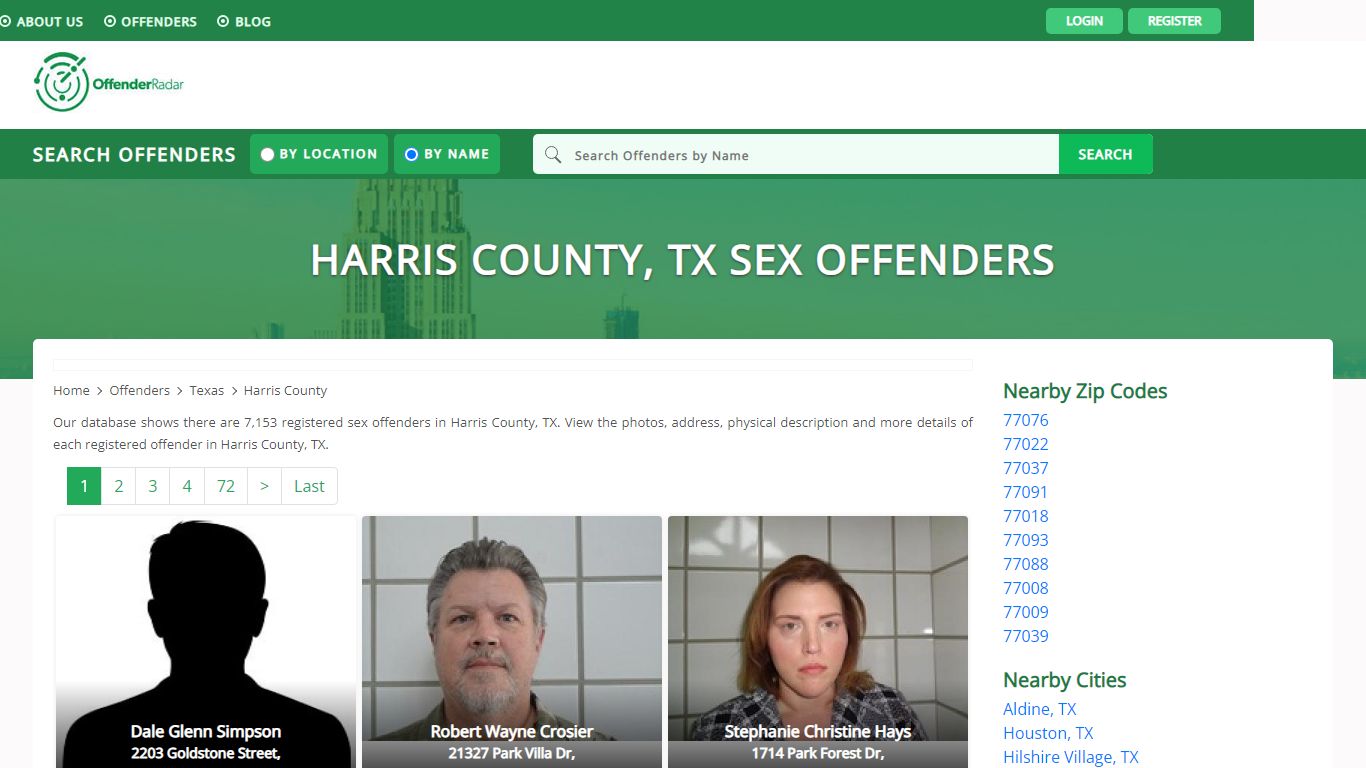 Harris County, TX Sex Offenders Registry and database at Offender Radar